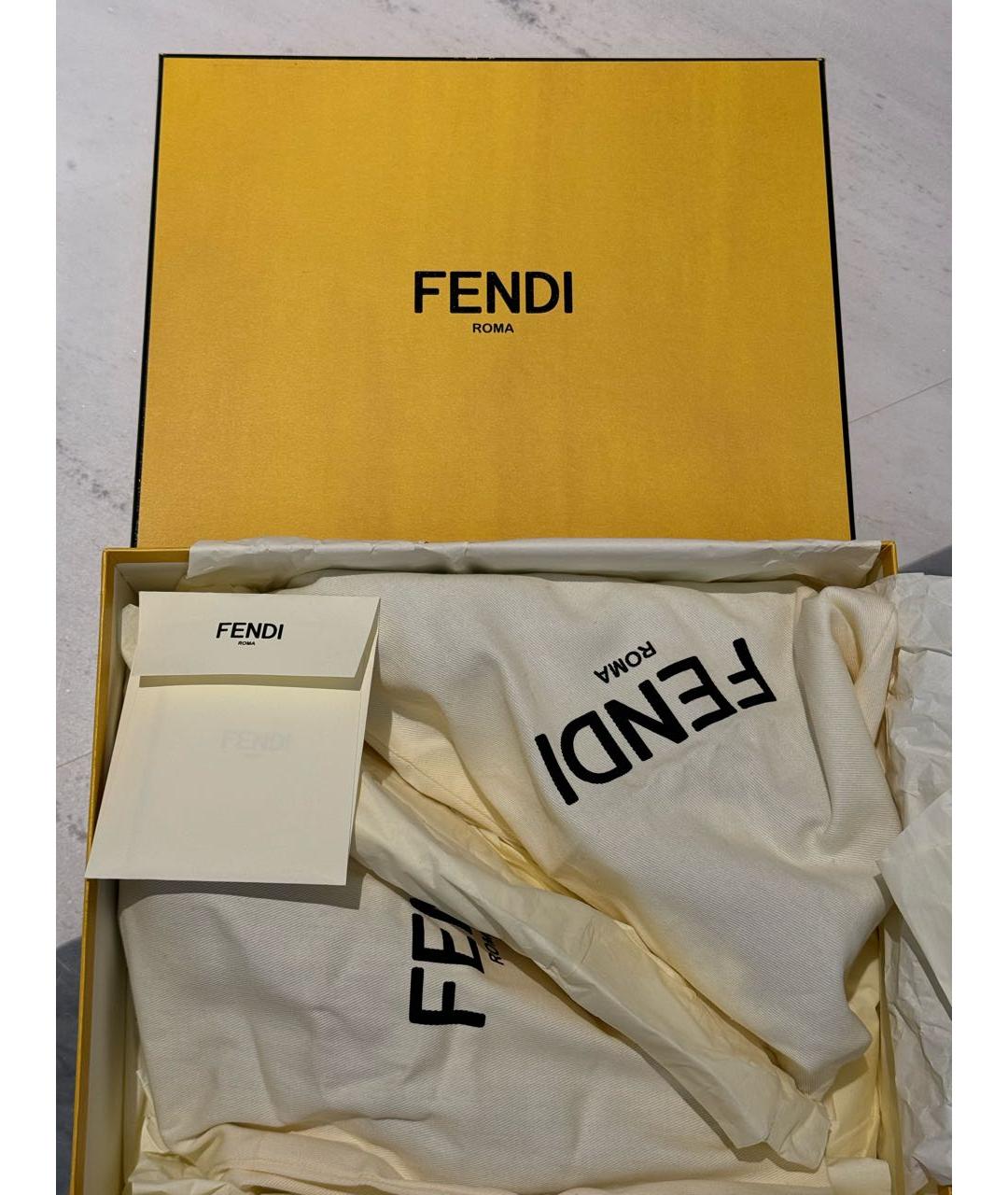 FENDI Черные текстильные туфли, фото 5