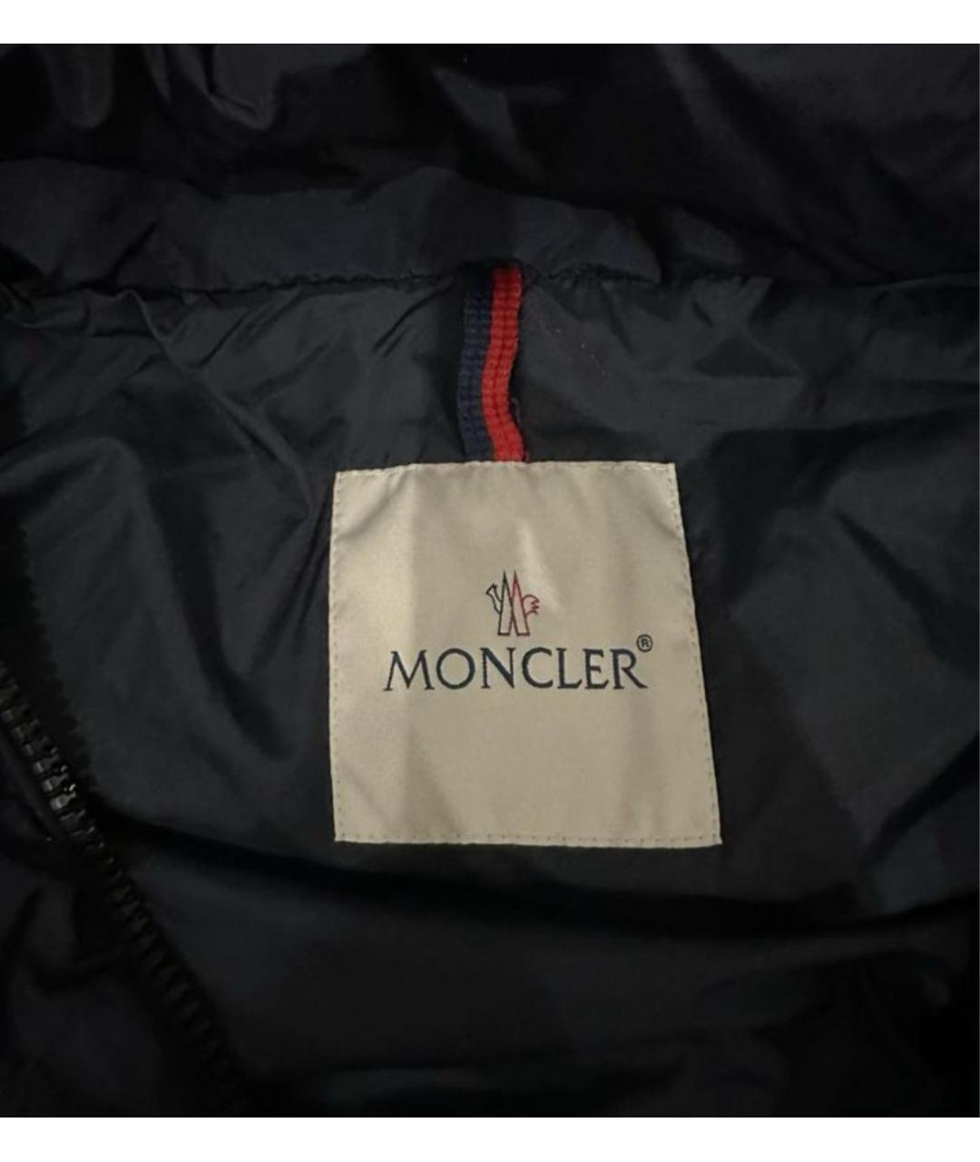 MONCLER Темно-синее полиамидовое пальто, фото 3