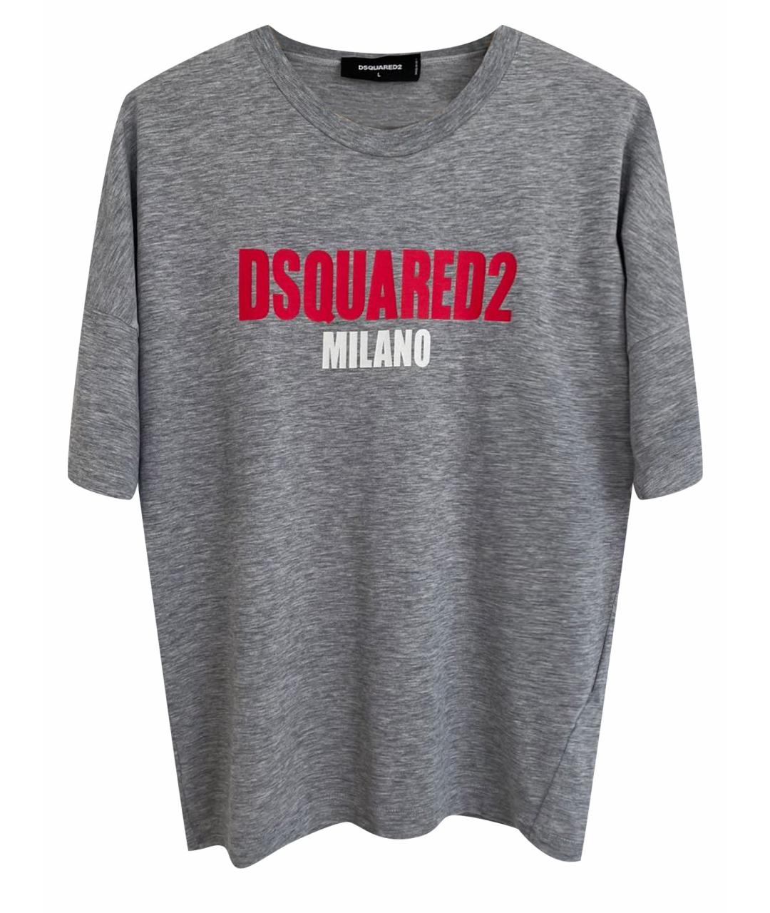 DSQUARED2 Серая хлопковая футболка, фото 1