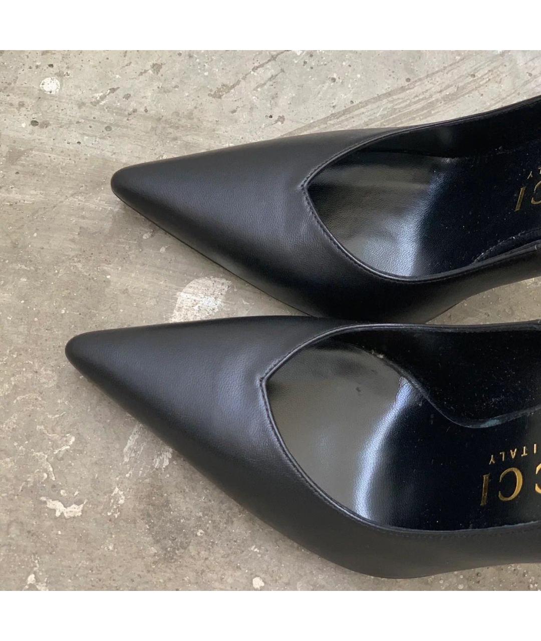 GUCCI Черные кожаные туфли, фото 6