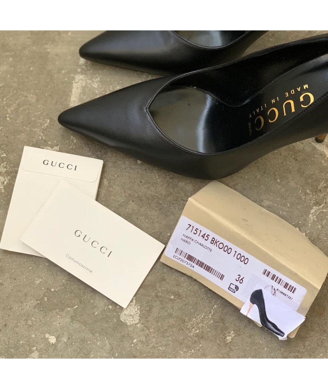 GUCCI Черные кожаные туфли, фото 7