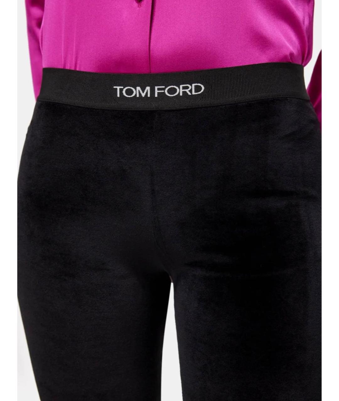 TOM FORD Черные бархатные леггинсы и велосипедки, фото 3