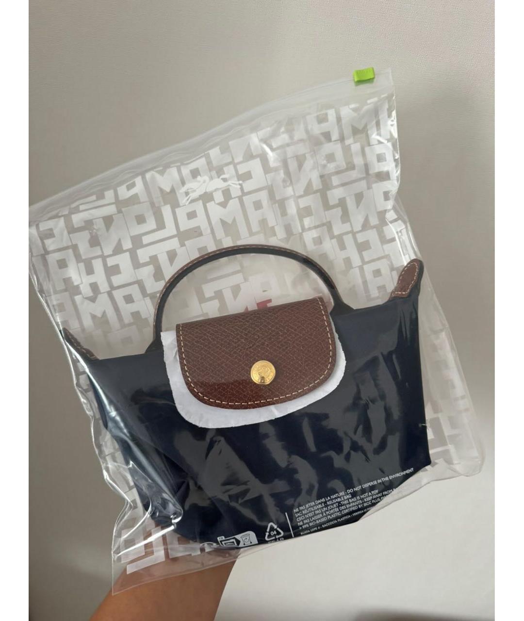 LONGCHAMP Темно-синяя сумка с короткими ручками, фото 2