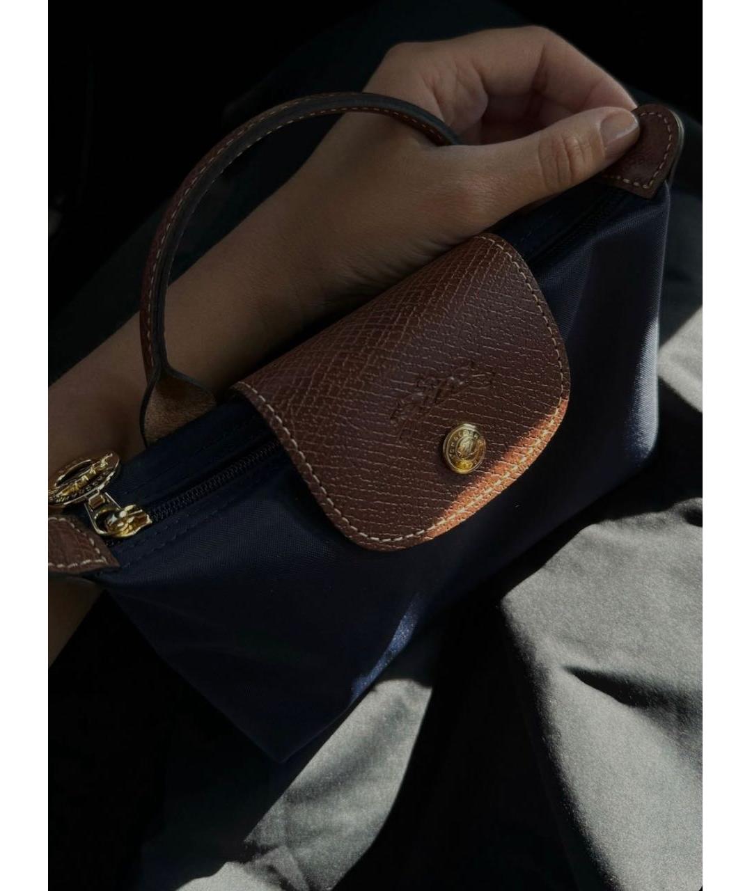 LONGCHAMP Темно-синяя сумка с короткими ручками, фото 3