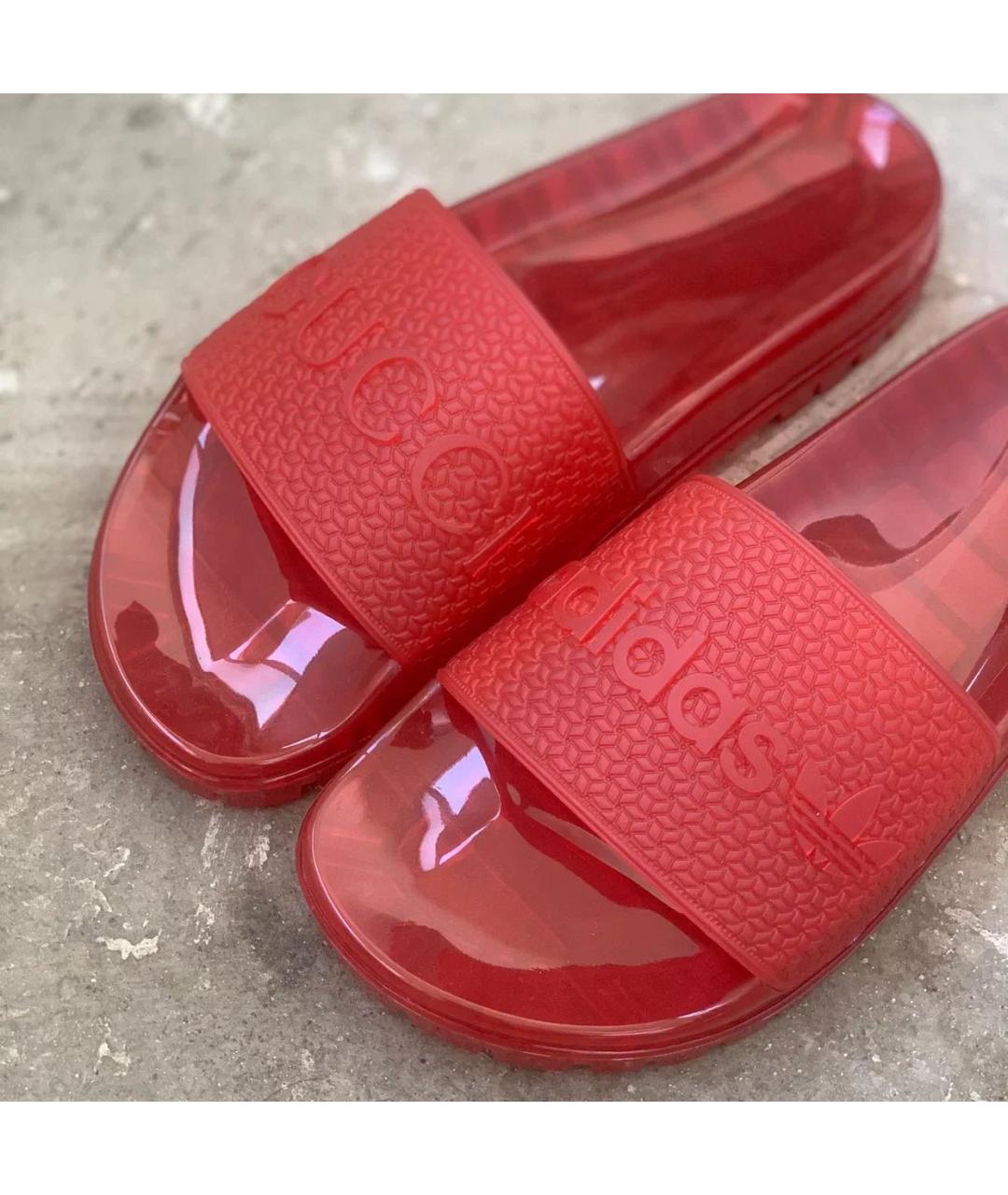 GUCCI Бордовые резиновые шлепанцы, фото 3