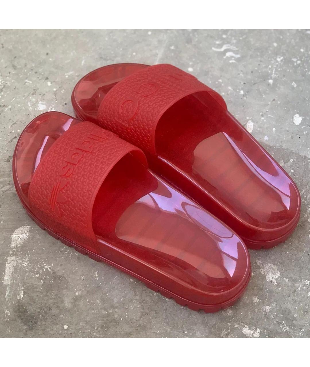 GUCCI Бордовые резиновые шлепанцы, фото 4