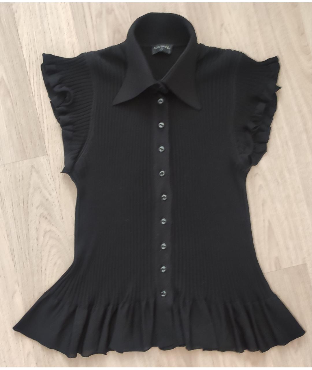 CHANEL Черная вискозная блузы, фото 10