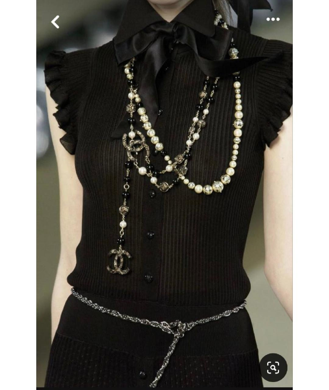 CHANEL Черная вискозная блузы, фото 6