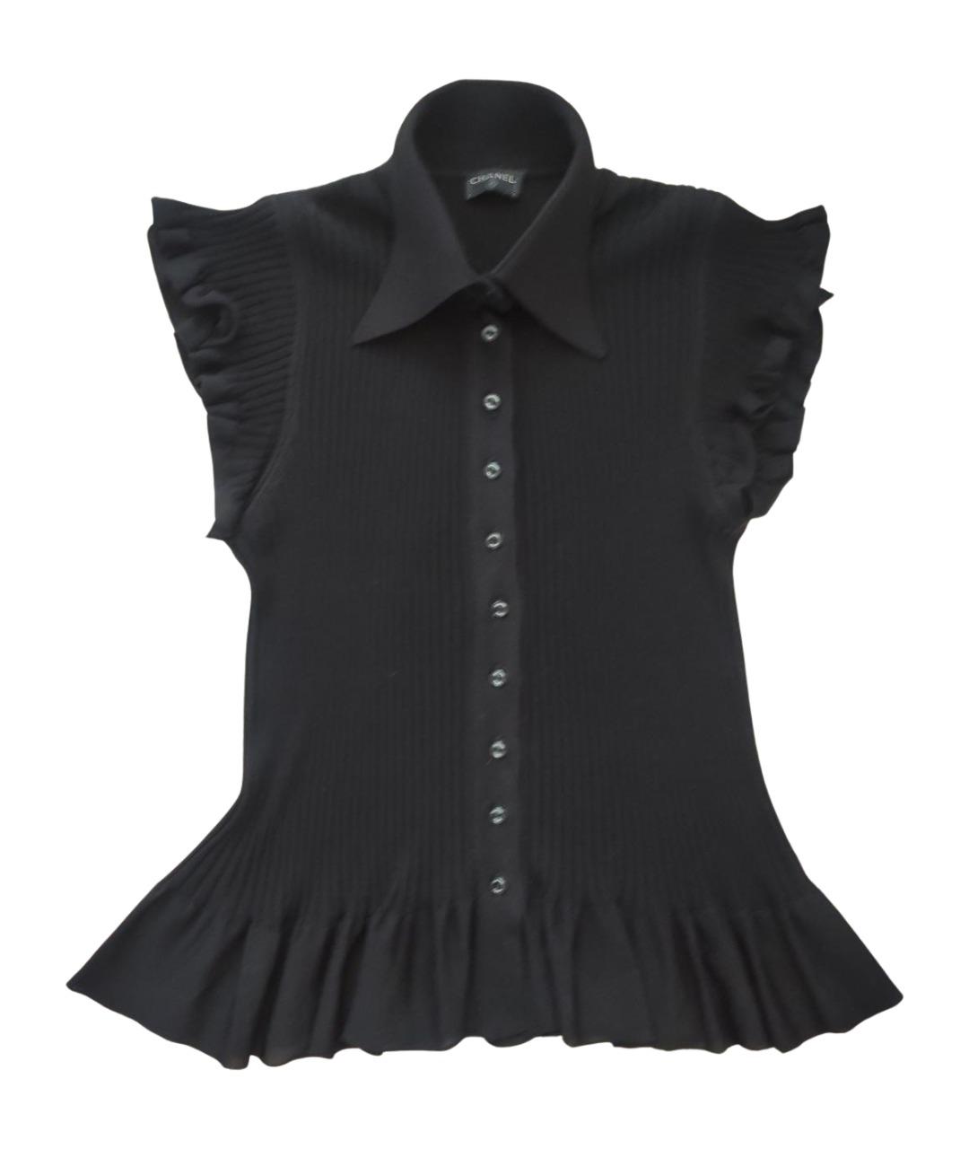 CHANEL Черная вискозная блузы, фото 1