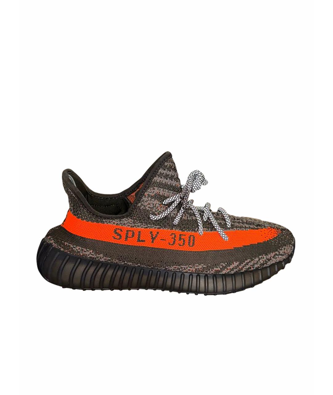 ADIDAS YEEZY Серые текстильные высокие кроссовки / кеды, фото 1