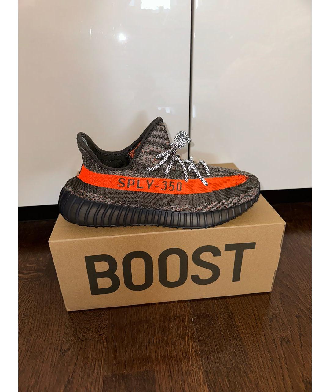 ADIDAS YEEZY Серые текстильные высокие кроссовки / кеды, фото 6