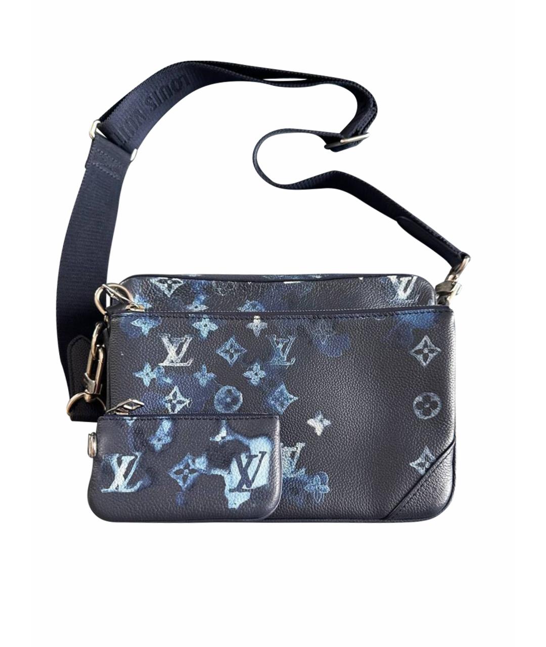 LOUIS VUITTON Темно-синяя кожаная сумка на плечо, фото 1