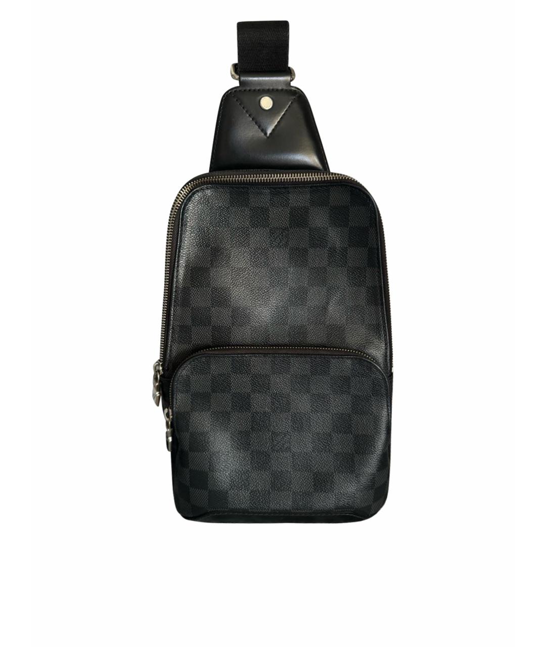 LOUIS VUITTON Черная кожаная сумка на плечо, фото 1