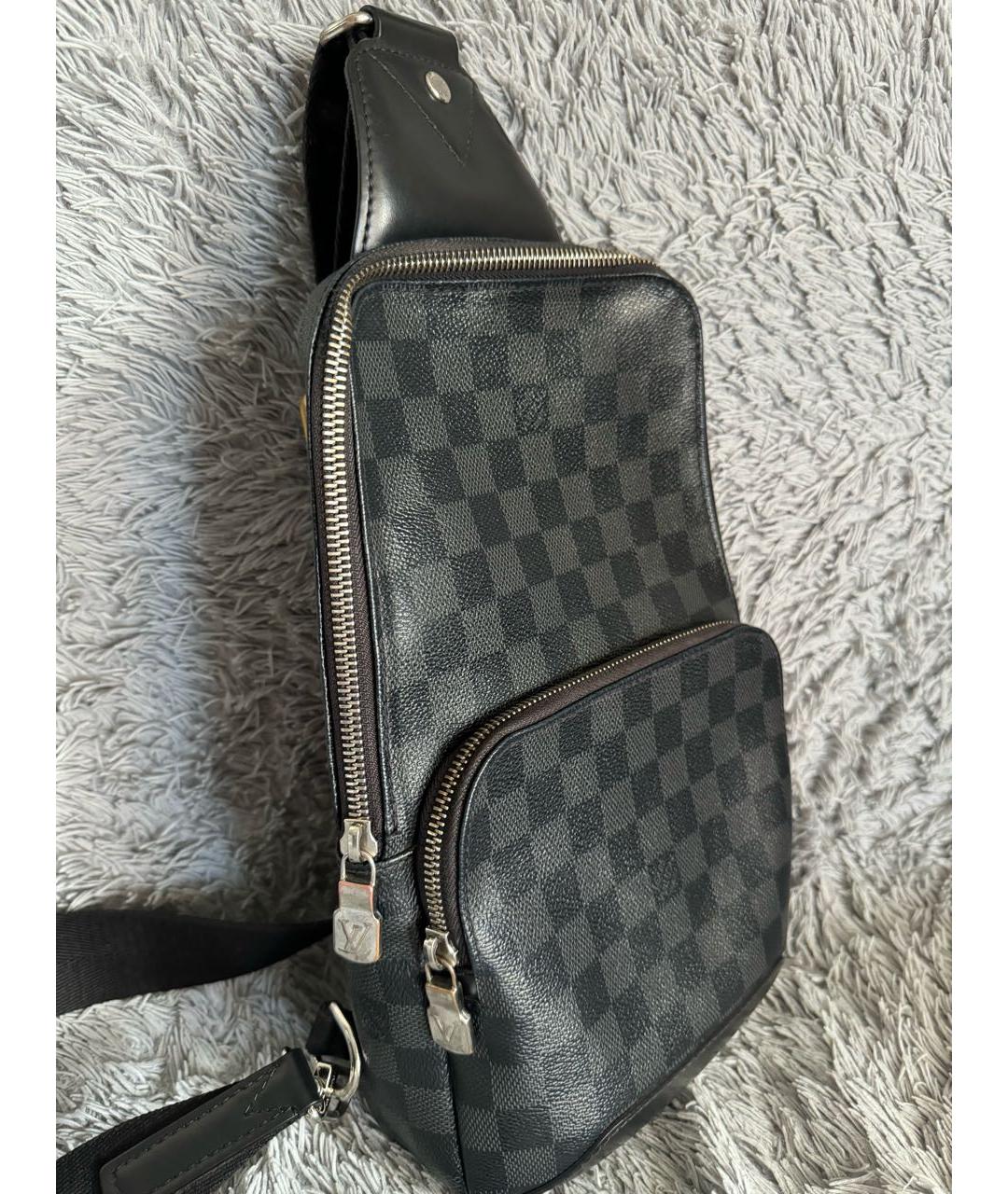 LOUIS VUITTON Черная кожаная сумка на плечо, фото 2