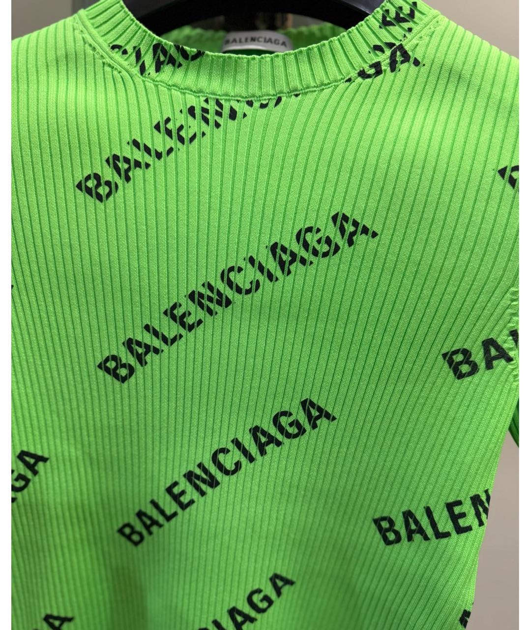 BALENCIAGA Салатовый хлопковый джемпер / свитер, фото 4