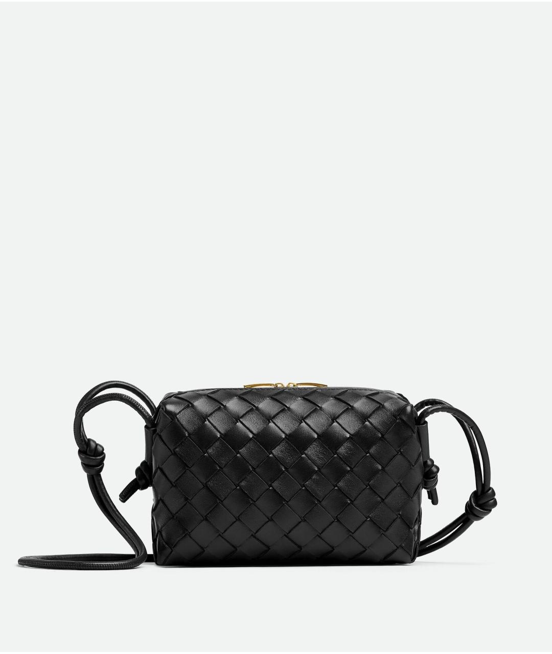 BOTTEGA VENETA Черная кожаная сумка через плечо, фото 9