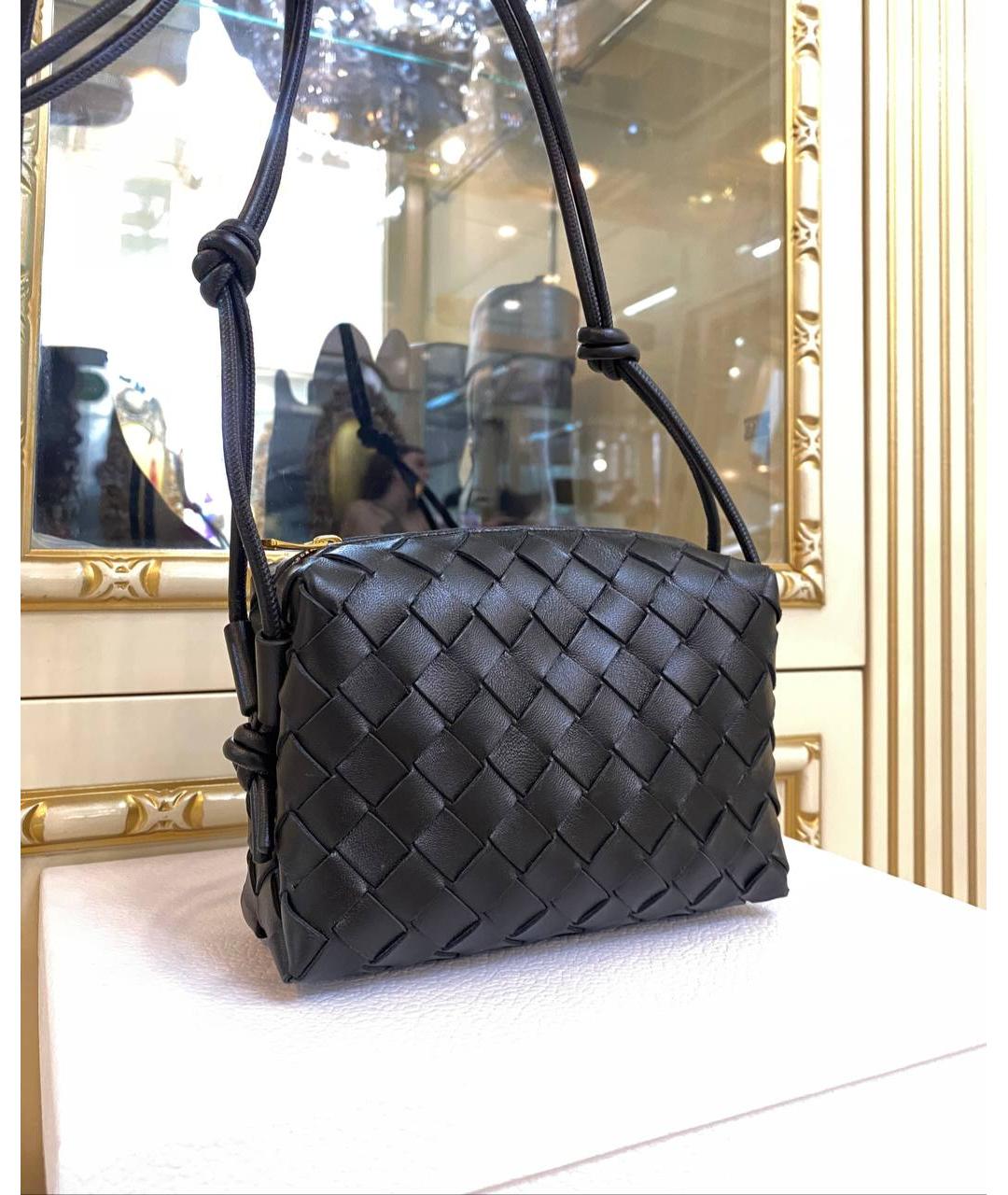 BOTTEGA VENETA Черная кожаная сумка через плечо, фото 3