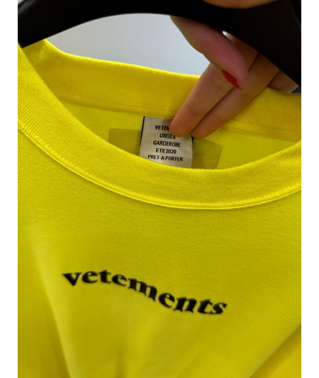 VETEMENTS Желтая футболка, фото 3