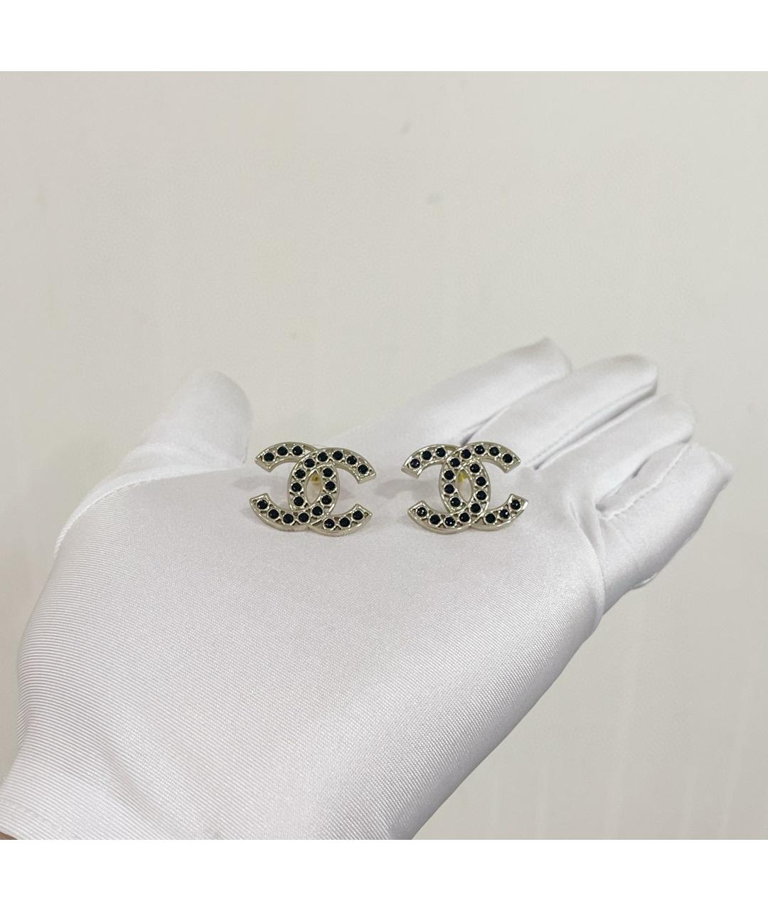 CHANEL Черные серьги, фото 2