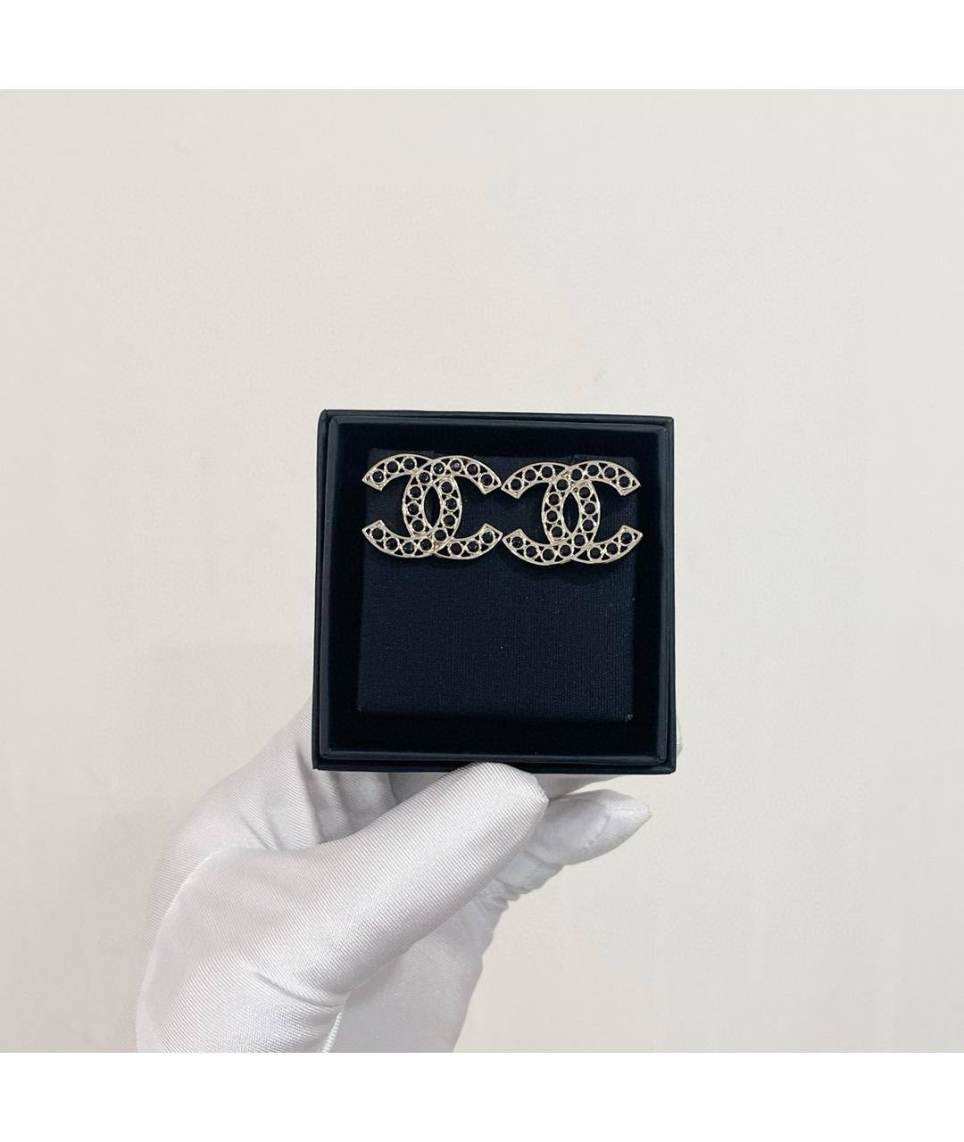 CHANEL Черные серьги, фото 5