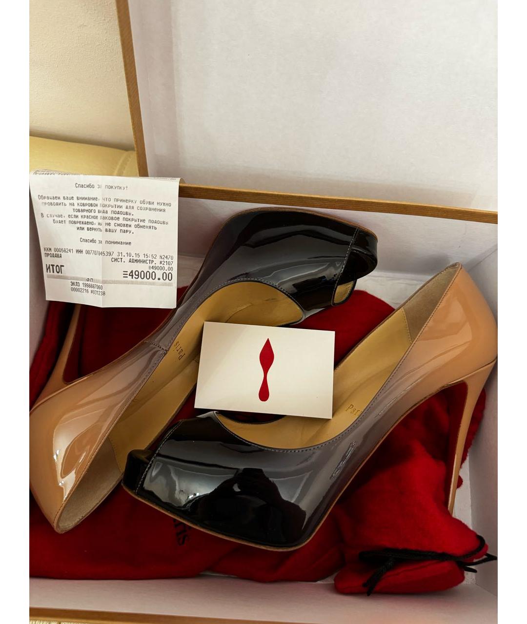 CHRISTIAN LOUBOUTIN Черные туфли из лакированной кожи, фото 2