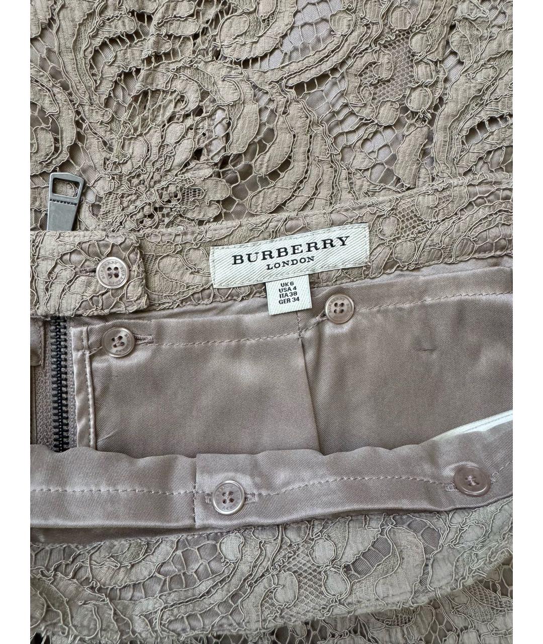 BURBERRY Бежевая юбка миди, фото 3