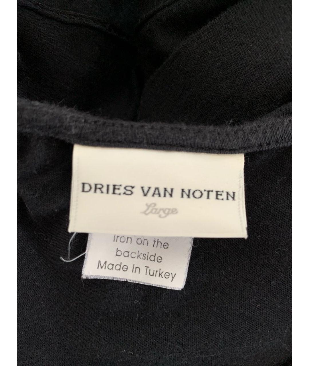 DRIES VAN NOTEN Черная хлопковая майка, фото 5