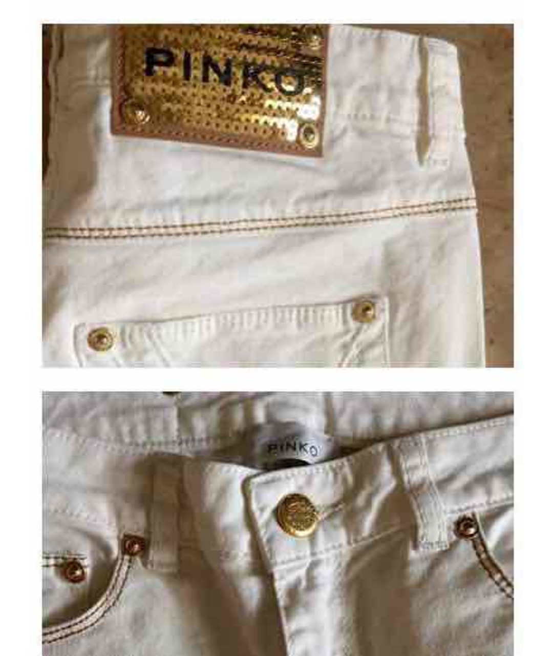 PINKO Белые хлопковые детские джинсы, фото 3