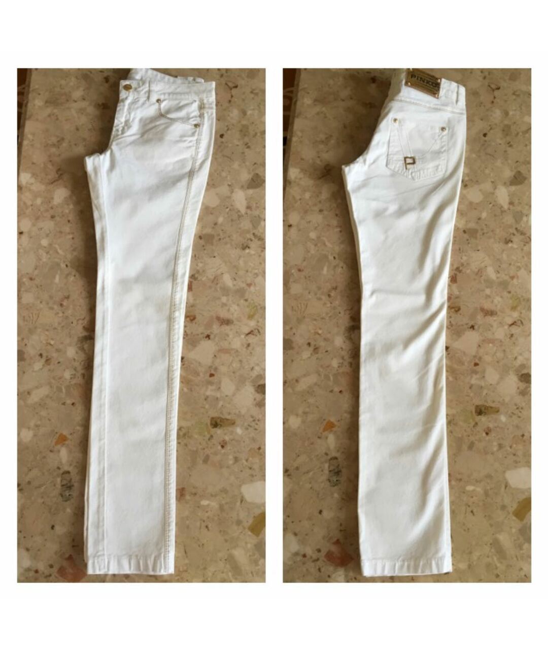 PINKO Белые хлопковые детские джинсы, фото 8