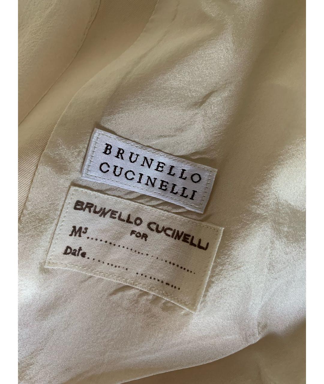 BRUNELLO CUCINELLI Бежевый шелковый жилет, фото 5