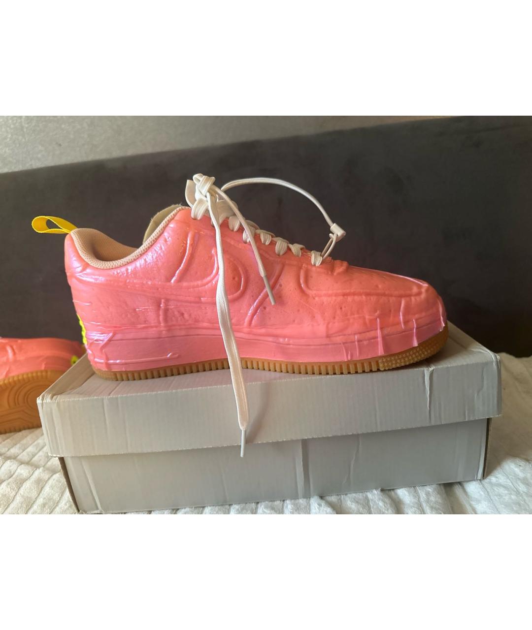 NIKE Коралловые кожаные низкие кроссовки / кеды, фото 5