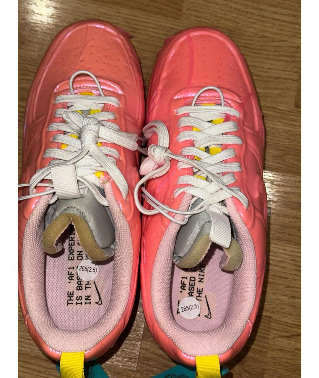 NIKE Коралловые кожаные низкие кроссовки / кеды, фото 3