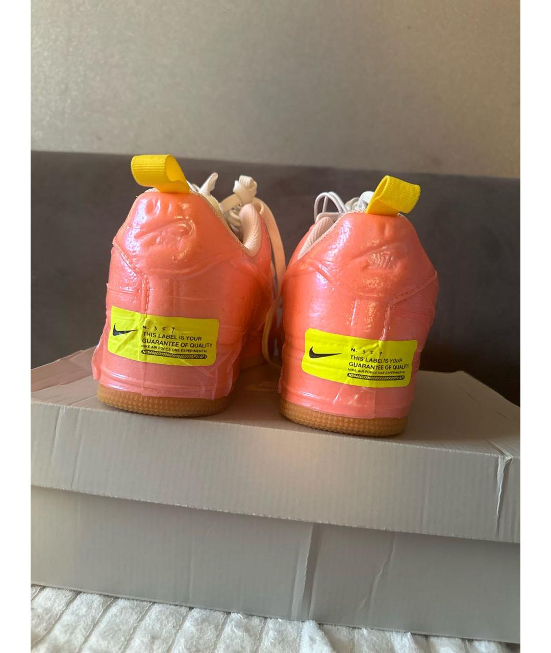 NIKE Коралловые кожаные низкие кроссовки / кеды, фото 6