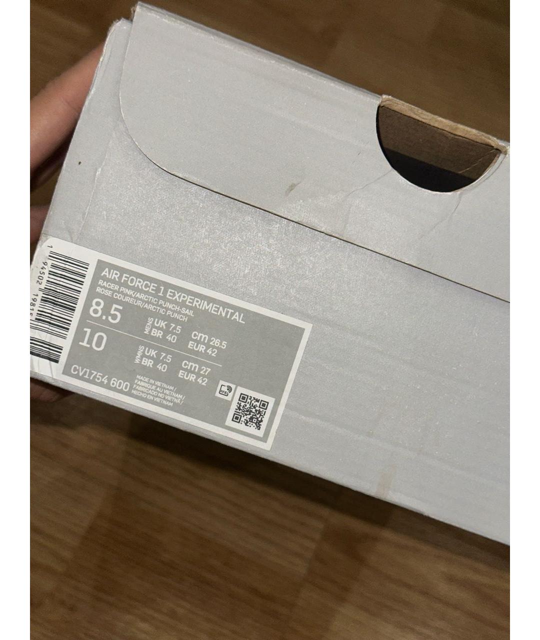 NIKE Коралловые кожаные низкие кроссовки / кеды, фото 4