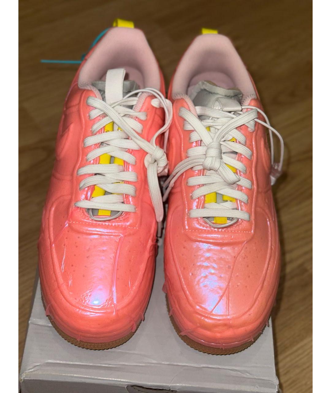 NIKE Коралловые кожаные низкие кроссовки / кеды, фото 2