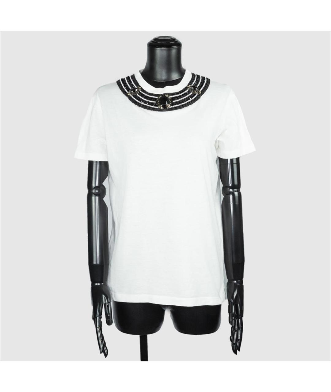 PRADA Белая хлопковая футболка, фото 4