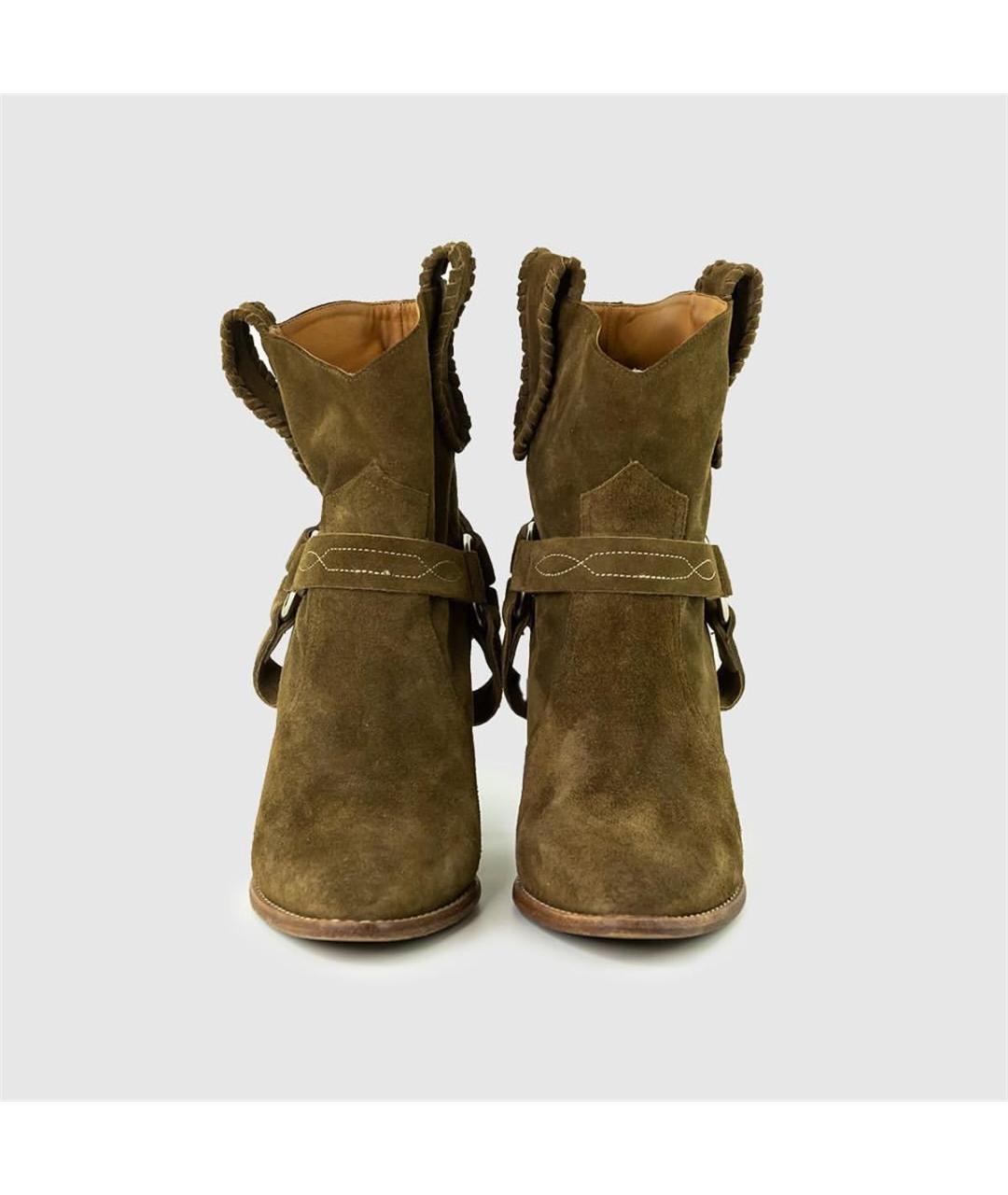 ISABEL MARANT Коричневые замшевые ботильоны, фото 3