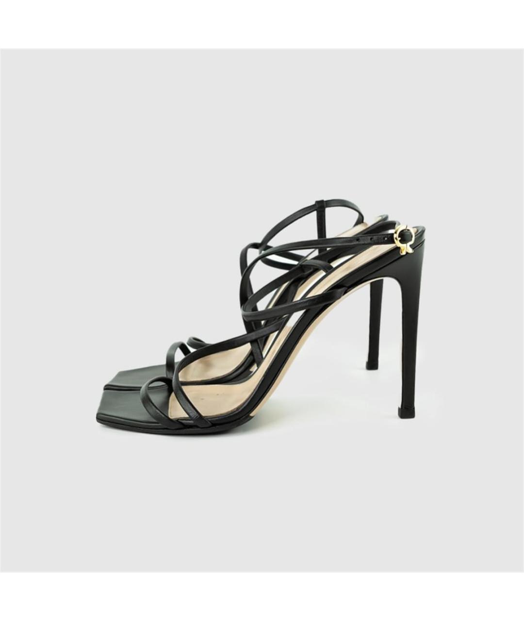 GIANVITO ROSSI Черные кожаные босоножки, фото 5
