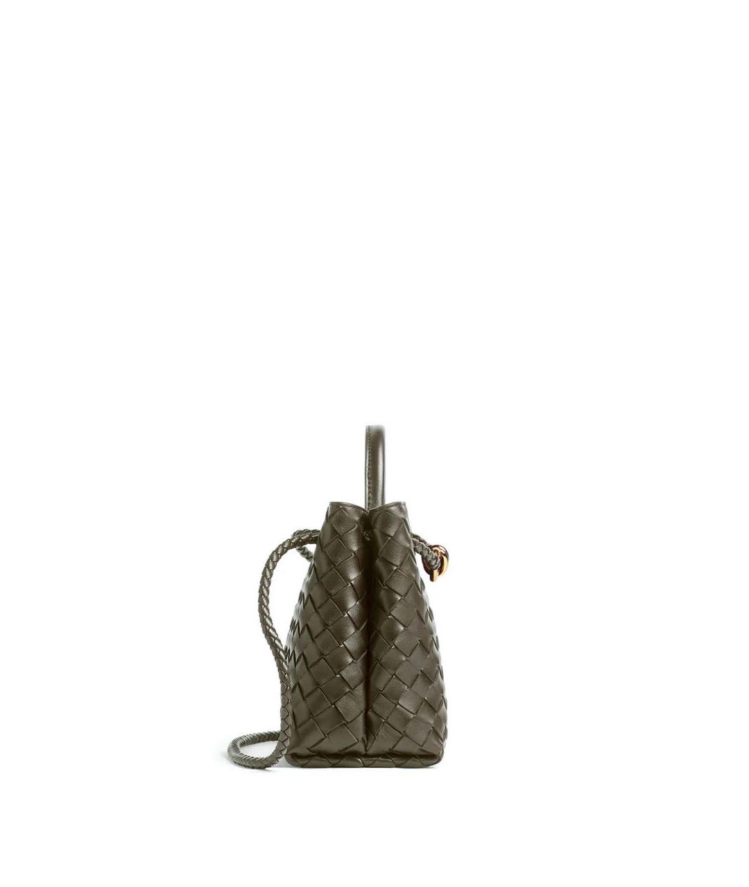 BOTTEGA VENETA Хаки кожаная сумка тоут, фото 5