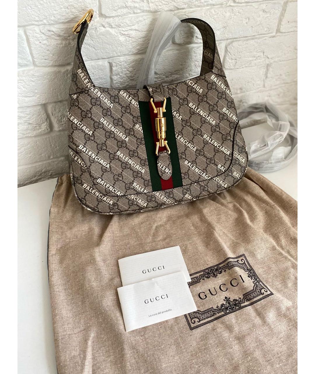 GUCCI Серая сумка с короткими ручками, фото 4