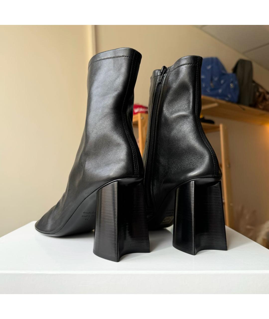BALENCIAGA Черные кожаные ботинки, фото 4
