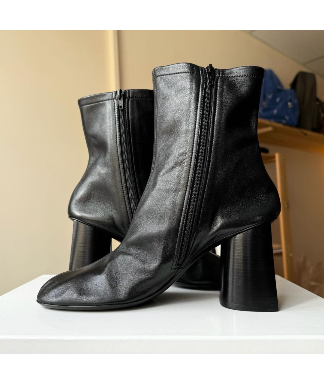 BALENCIAGA Черные кожаные ботинки, фото 6
