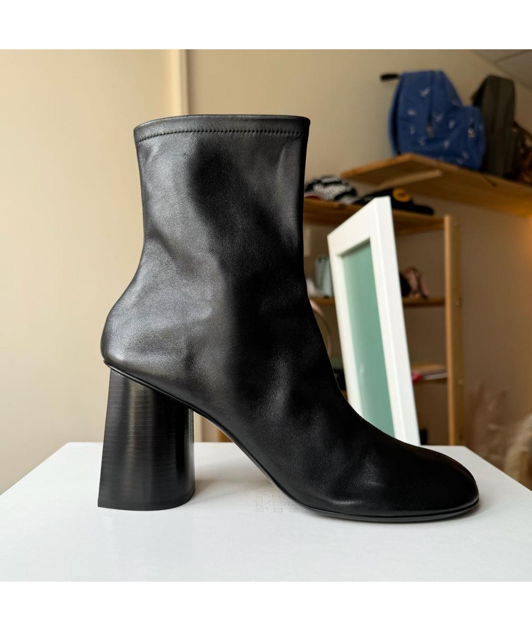 BALENCIAGA Черные кожаные ботинки, фото 9