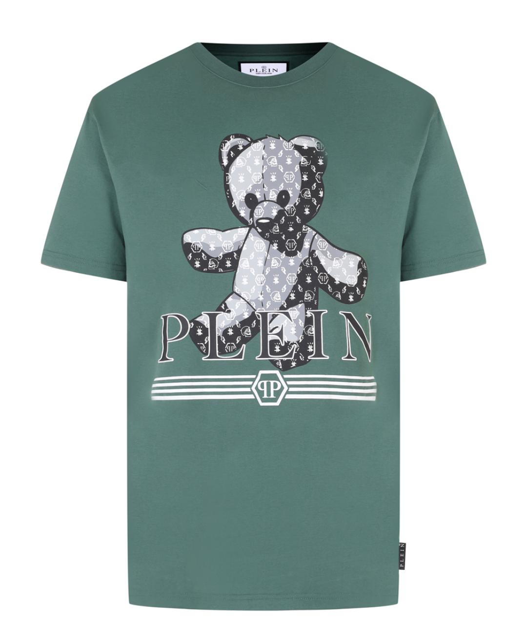 PHILIPP PLEIN Зеленая футболка, фото 1