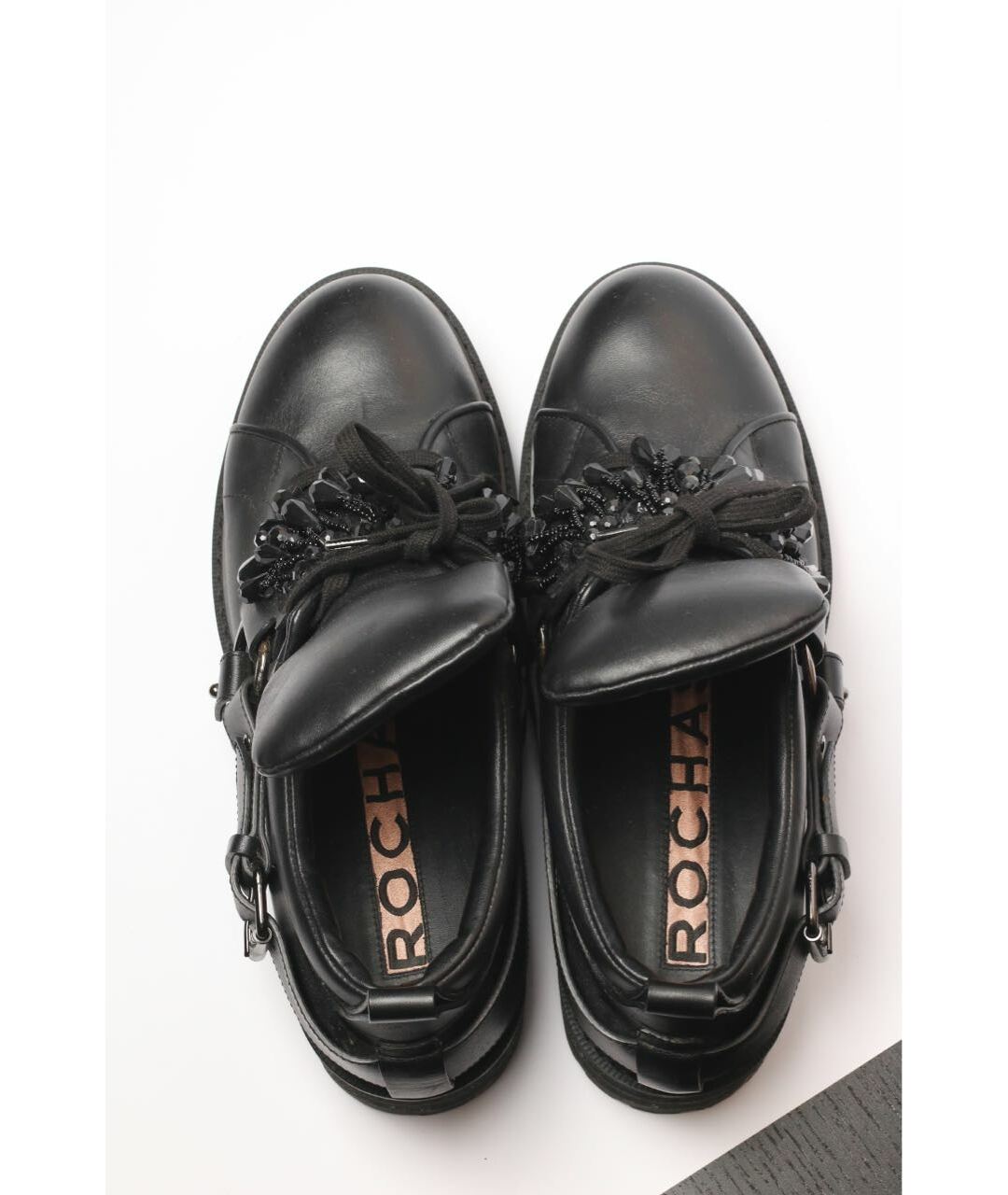 ROCHAS Черные кожаные ботинки, фото 6