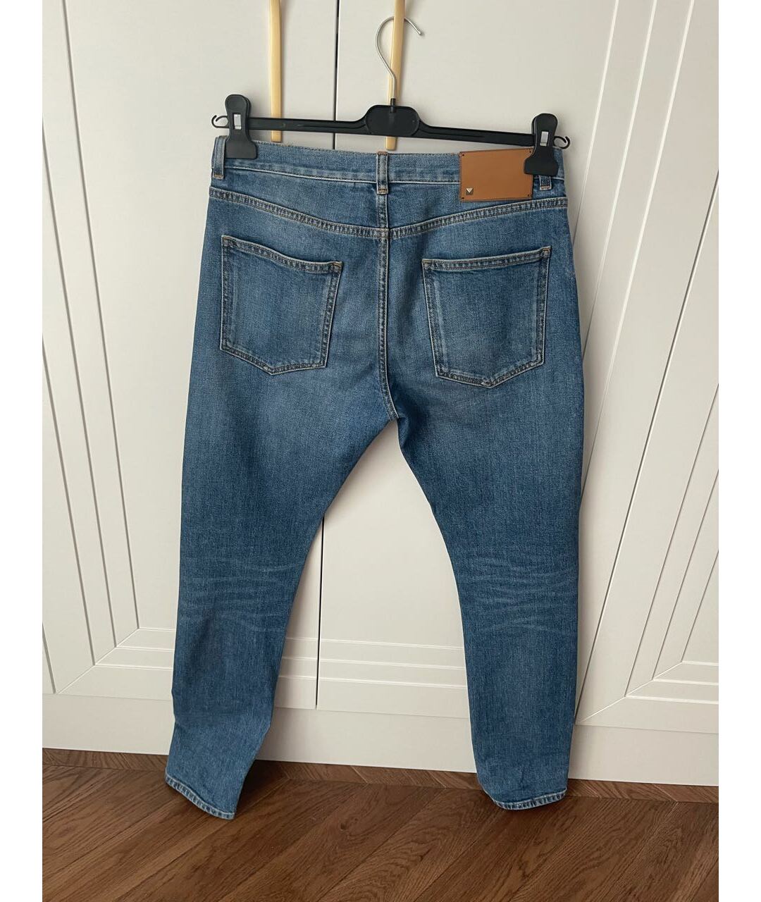 VALENTINO Голубые хлопковые прямые джинсы, фото 2