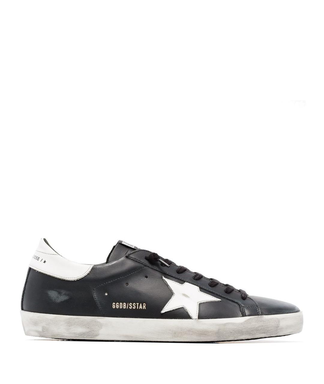 GOLDEN GOOSE DELUXE BRAND Черные кожаные низкие кроссовки / кеды, фото 1