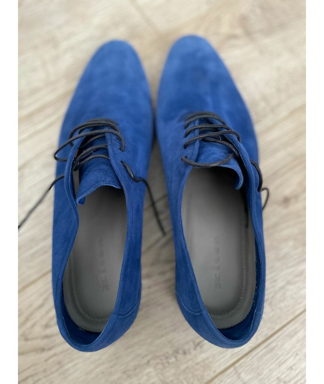 KITON Синие замшевые низкие ботинки, фото 3