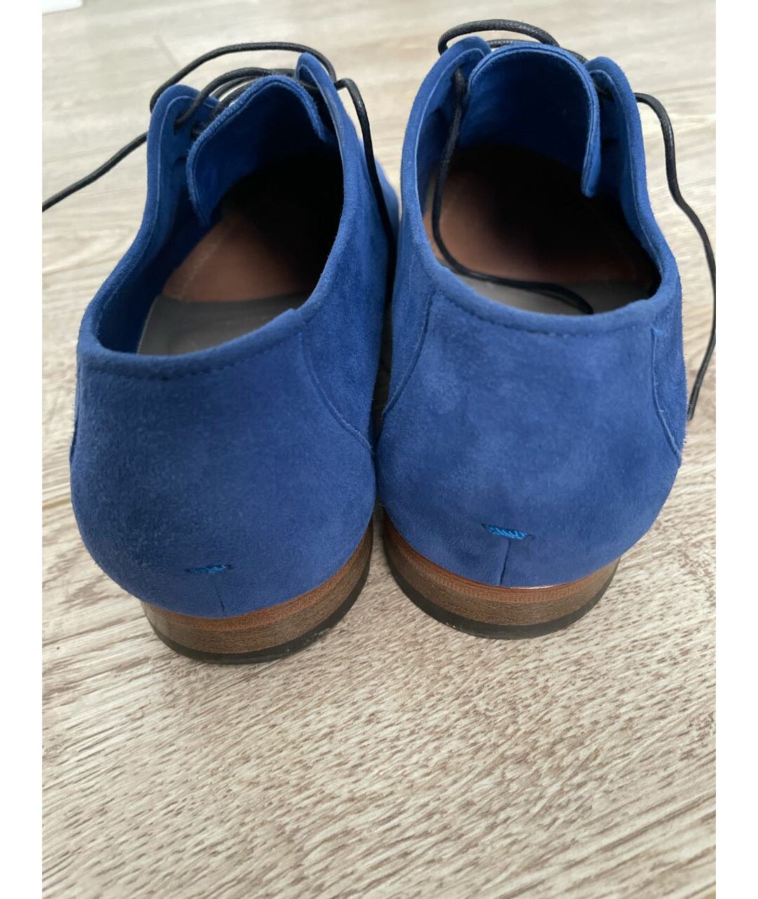 KITON Синие замшевые низкие ботинки, фото 4