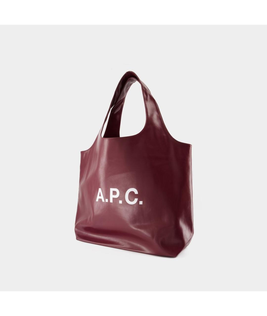 A.P.C. Бордовая сумка тоут из искусственной кожи, фото 2